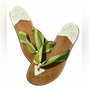 Preppy Girl by Stephen Bonanno Chic Green and White Women's Sandals